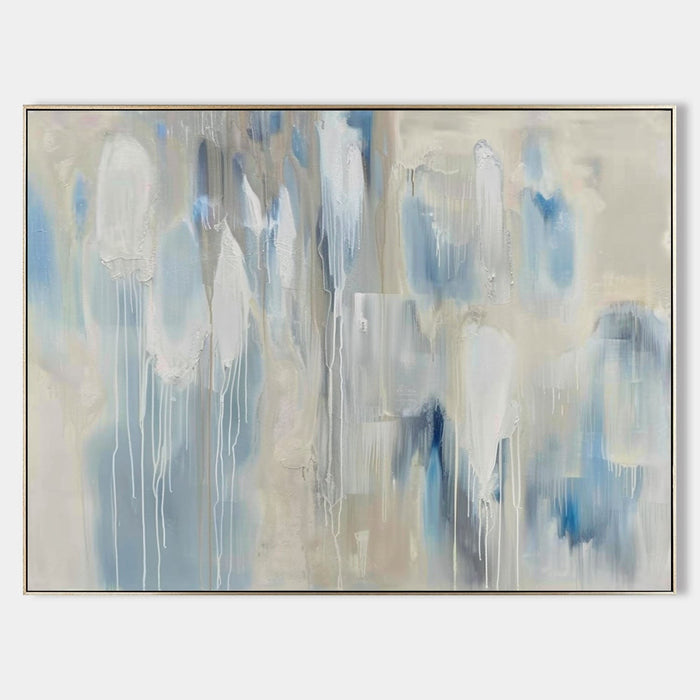 Pale Blue Rain Drift Abstract