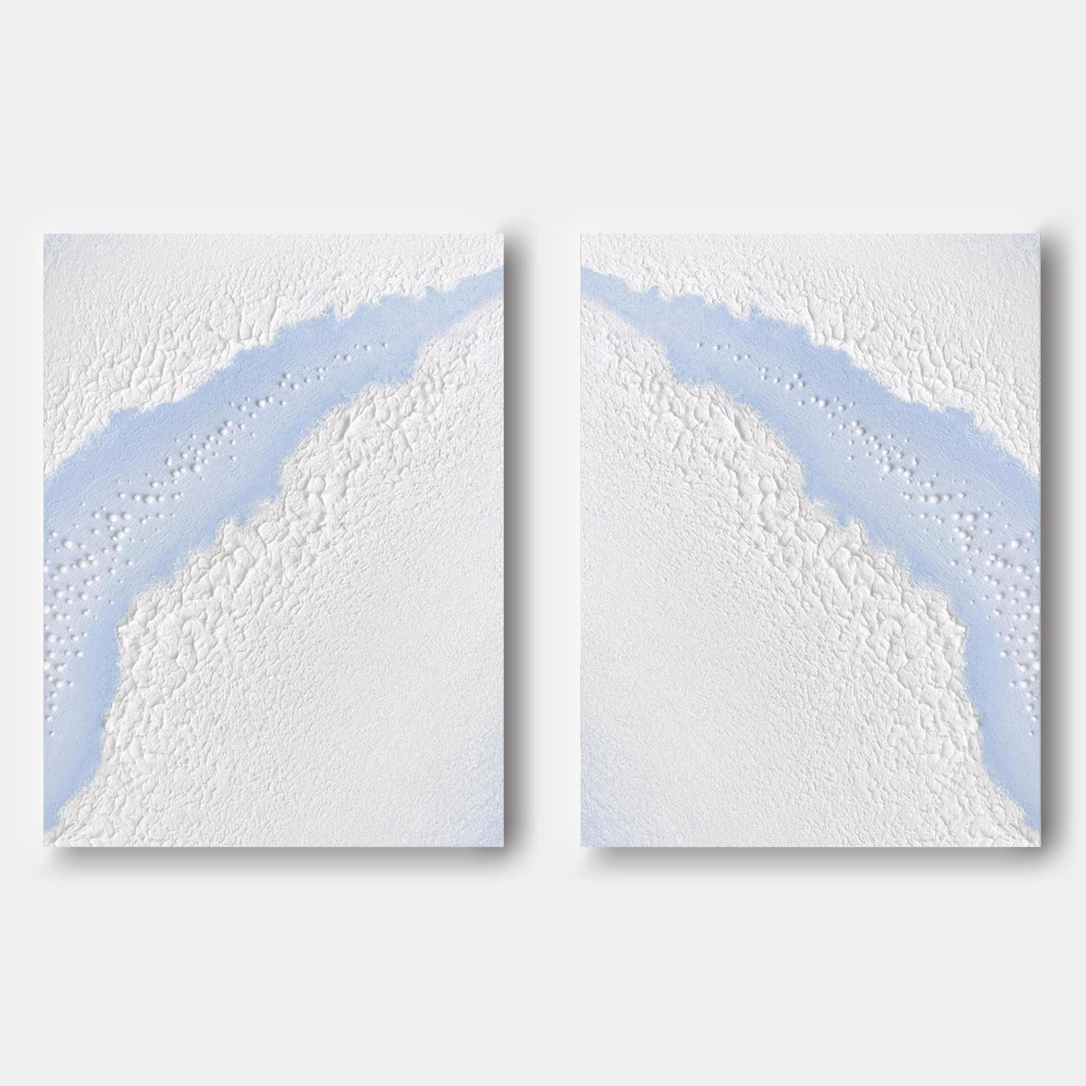 Pale Blue River Through White Plaster