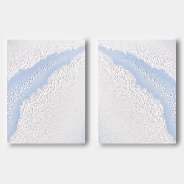 Pale Blue River Through White Plaster