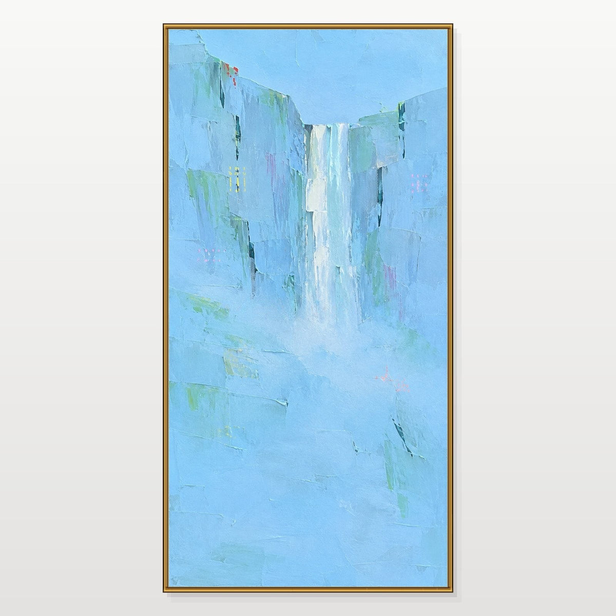 Pale Blue Waterfall in Mist