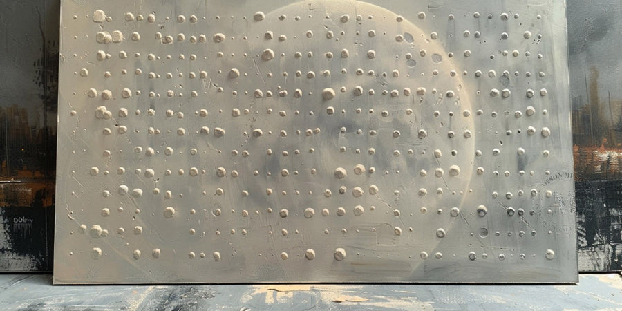 Pale Moon in Raised Plaster Dots