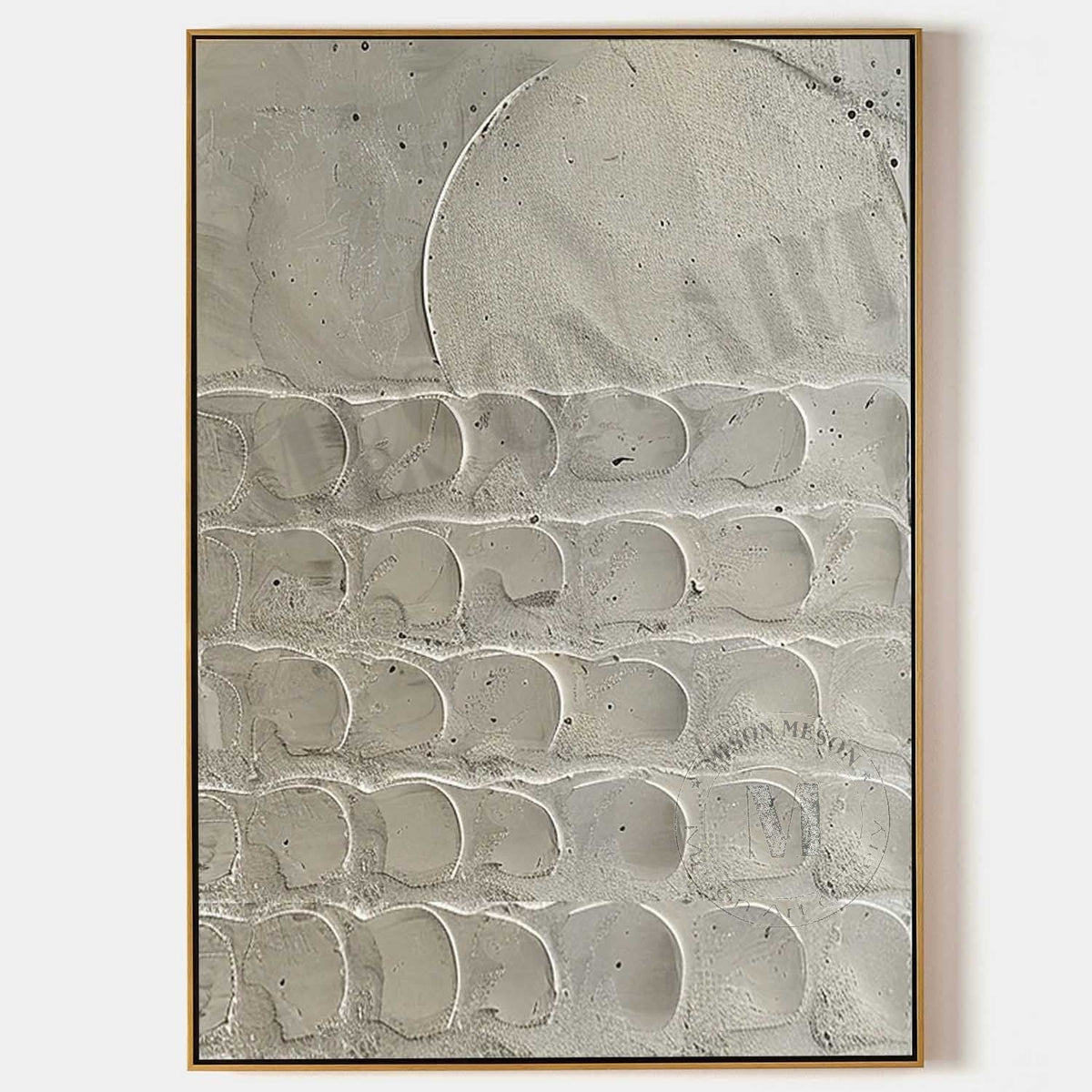 Pale Moon Over Sculpted Stone