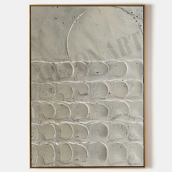 Pale Moon Over Sculpted Stone