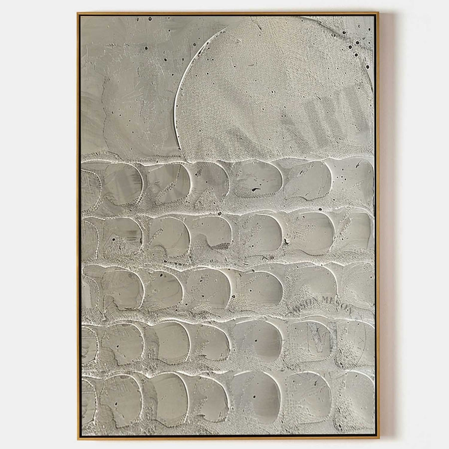 Pale Moon Over Sculpted Stone