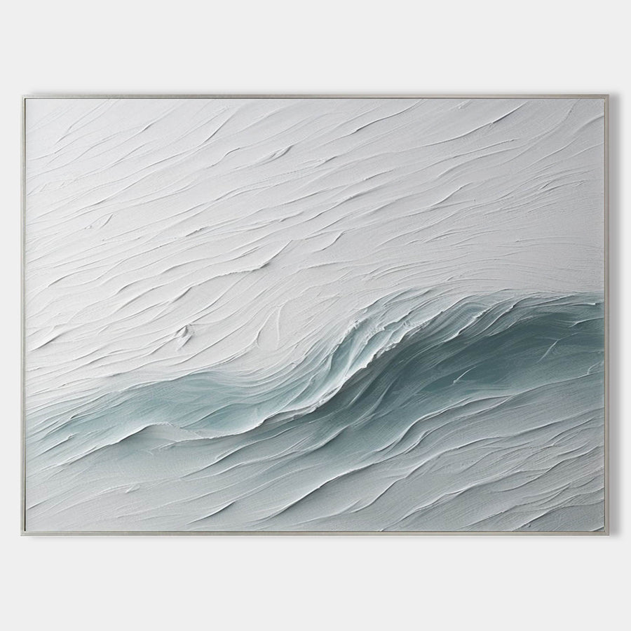 Pale Sea Wave in Textured White