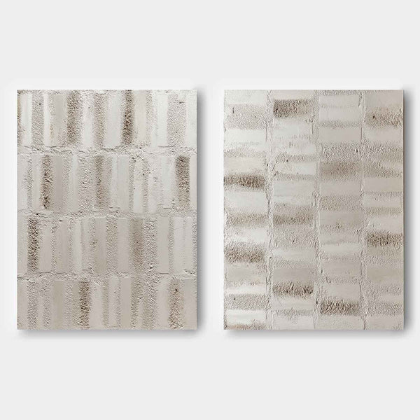 Pale Stone Tile Relief Pair