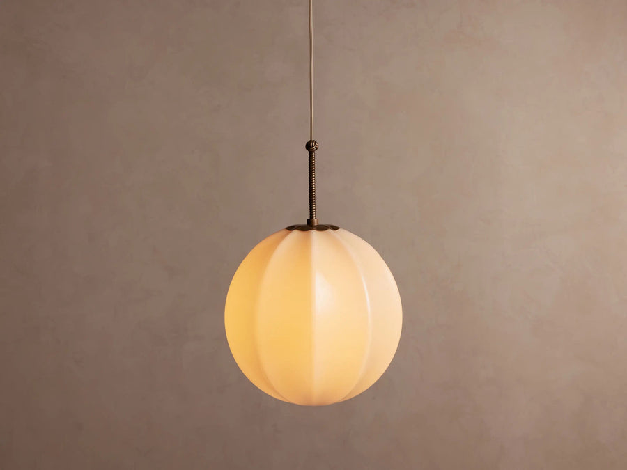 Paneled Cream Glass Globe Cluster Pendant
