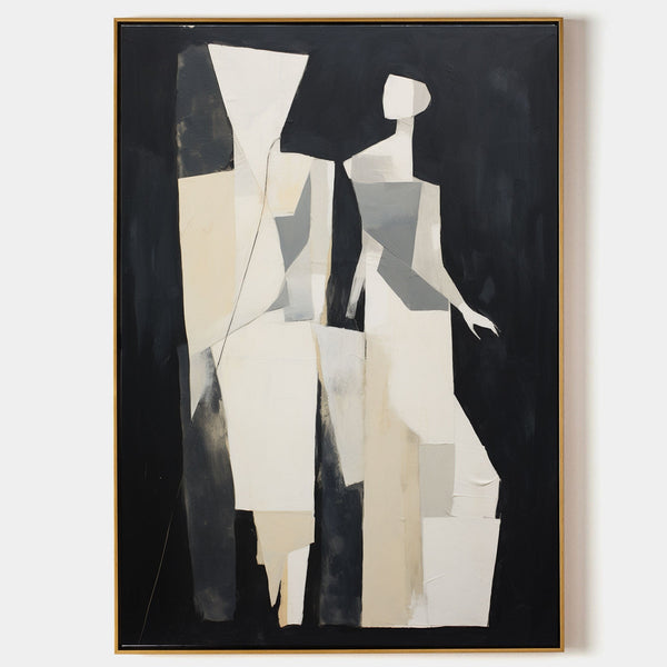Paper Figure in Black and Ivory