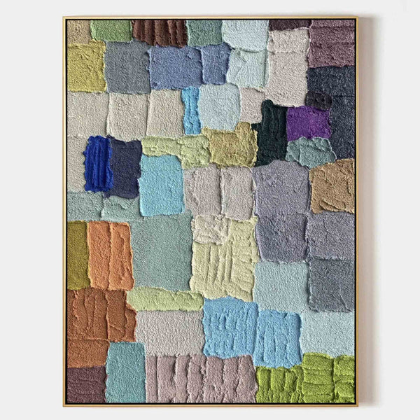 Pastel Patchwork Textured Abstract
