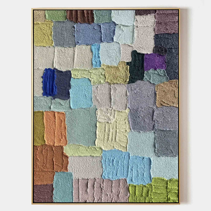 Pastel Patchwork Textured Abstract