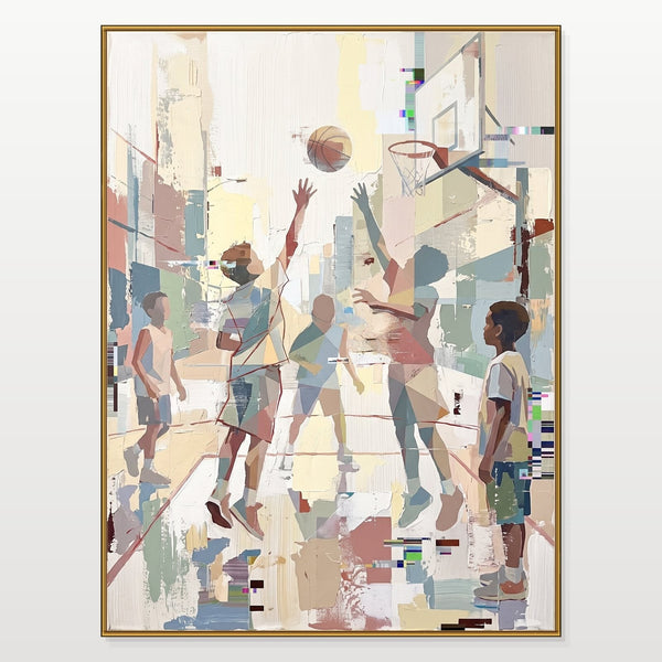 Pastel Pickup Game Under the Hoop