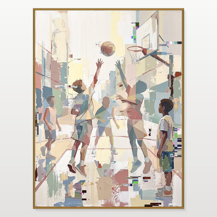 Pastel Pickup Game Under the Hoop