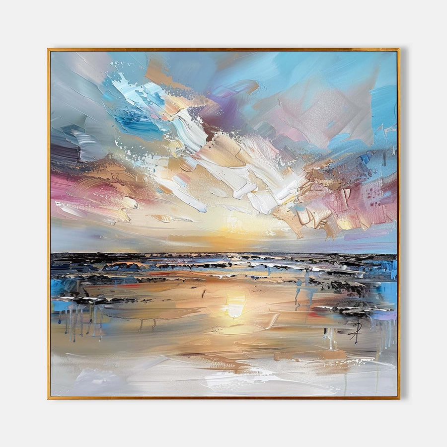 Pastel Sunset Over a Quiet Shore