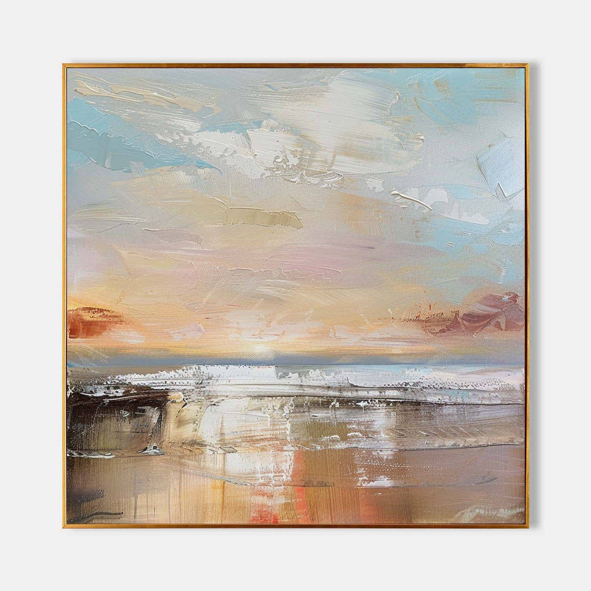 Pastel Sunset Over a Quiet Shore