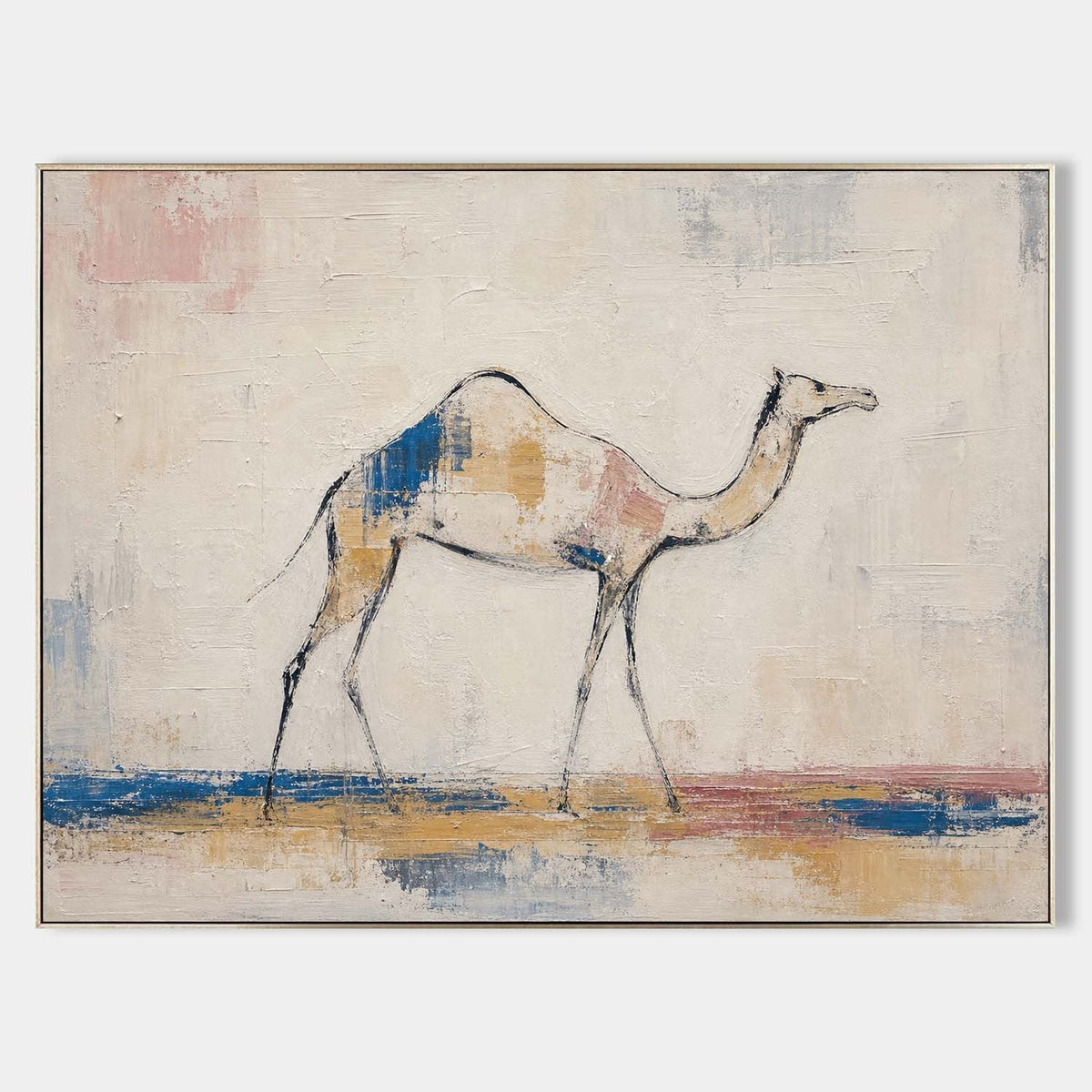 Patchwork Camel on Cream Horizon