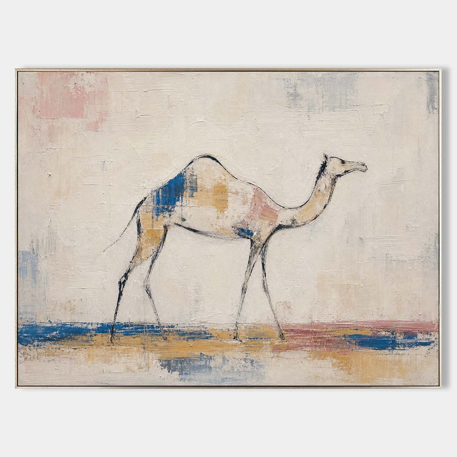 Patchwork Camel on Cream Horizon