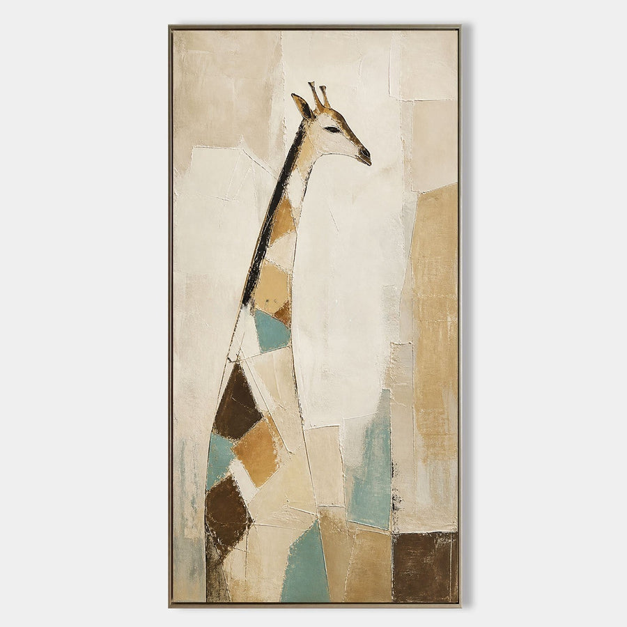 Patchwork Giraffe in Soft Neutrals