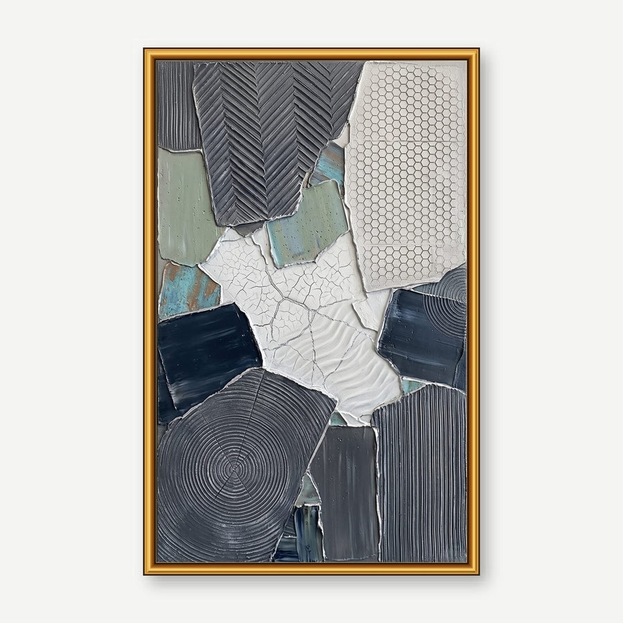 Patchwork of Slate and Crackled White