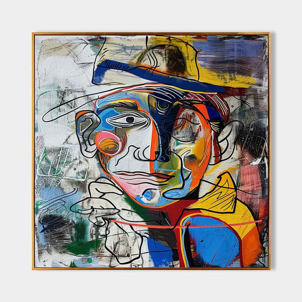 Patchwork Portrait in a Yellow Hat