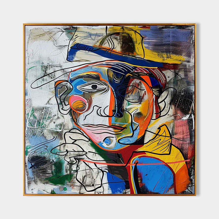 Patchwork Portrait in a Yellow Hat