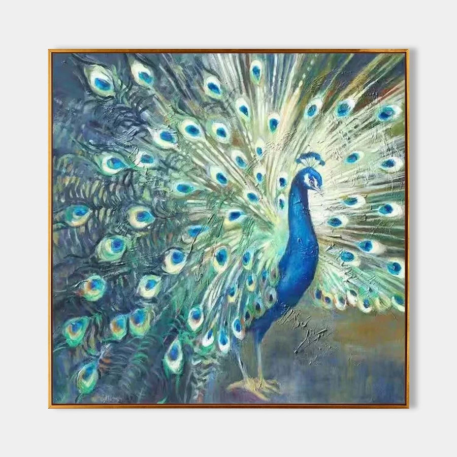 Peacock in Full Turquoise Display