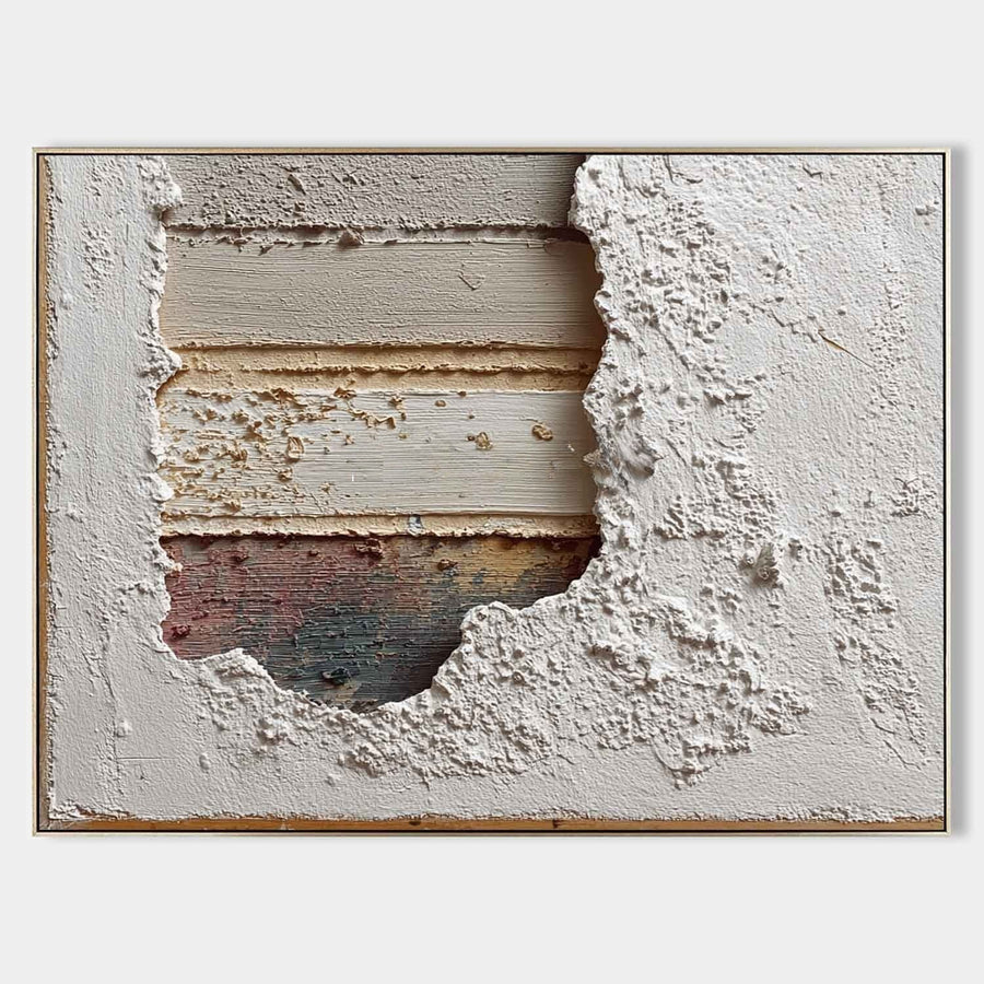 Peeling Plaster Over Striped Layers