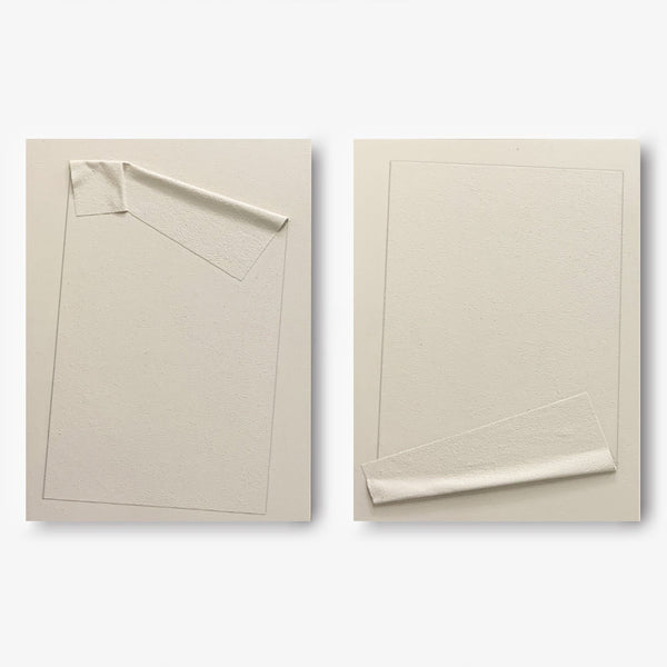 Peeling Tape Ivory Relief Diptych