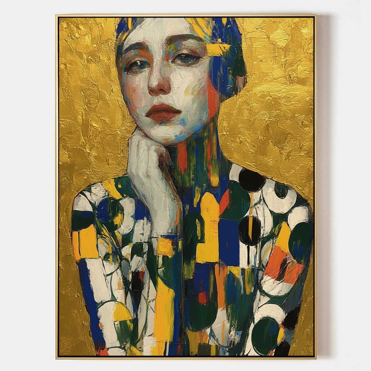 Pensive Woman in Gold and Mosaic
