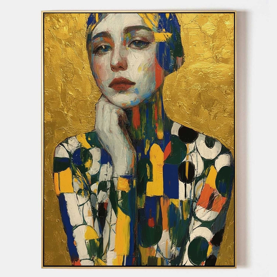Pensive Woman in Gold and Mosaic