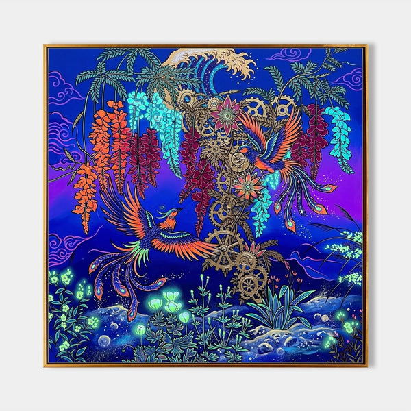Phoenixes Among Wisteria and Golden Gears