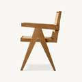 Pierre Jeanneret-Style Wooden Dining Chair - Detail View