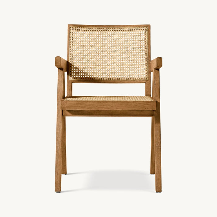Pierre Jeanneret-Style Wooden Dining Chair - Main View