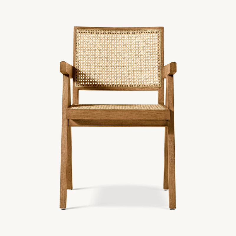 Pierre Jeanneret-Style Wooden Dining Chair - Main View