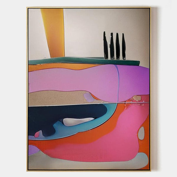Pink and Violet Fluid Abstract