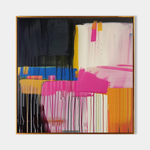 Pink Drips Over Midnight Blocks