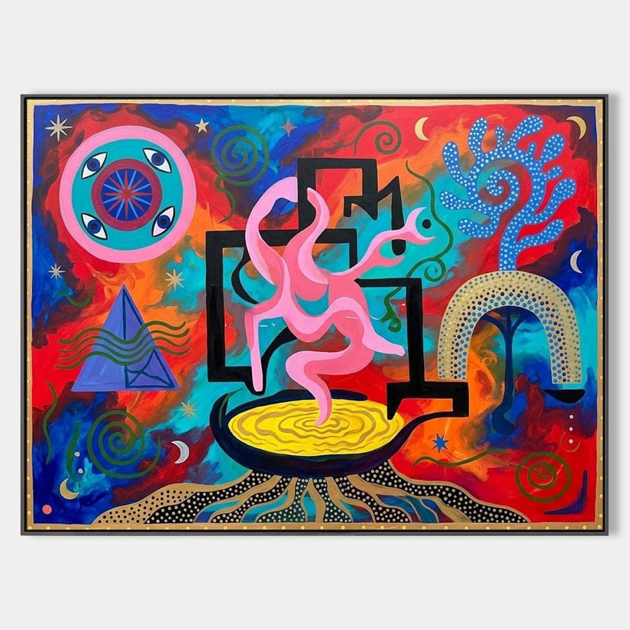 Pink Spirit Rising From Golden Bowl