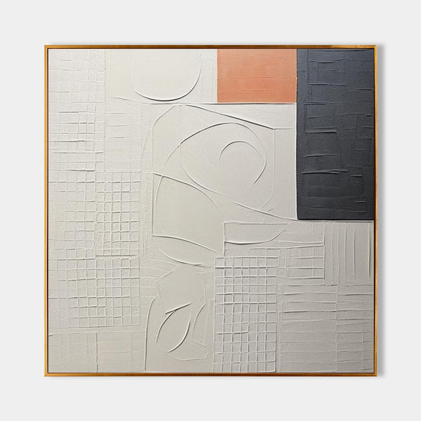 Plaster Grid Study in Ivory and Coral