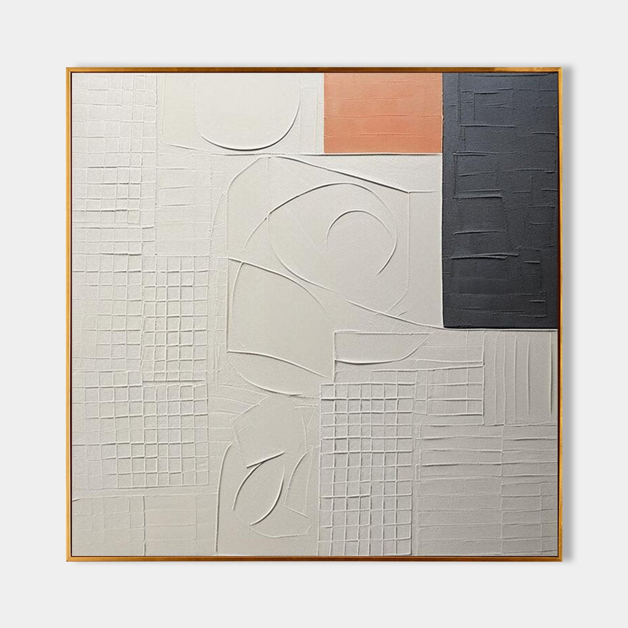 Plaster Grid Study in Ivory and Coral