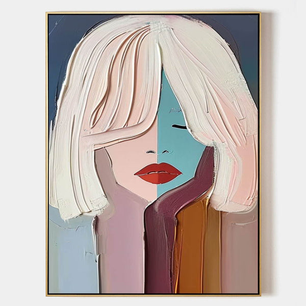 Platinum Bob with Crimson Lips