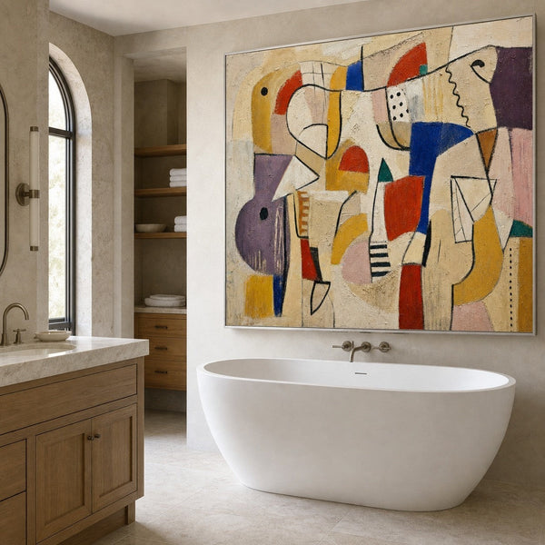 Playful Abstract Figures in Primary Color