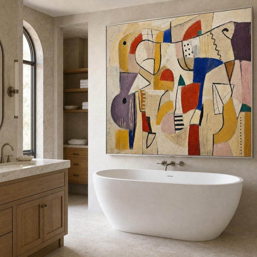 Playful Abstract Figures in Primary Color
