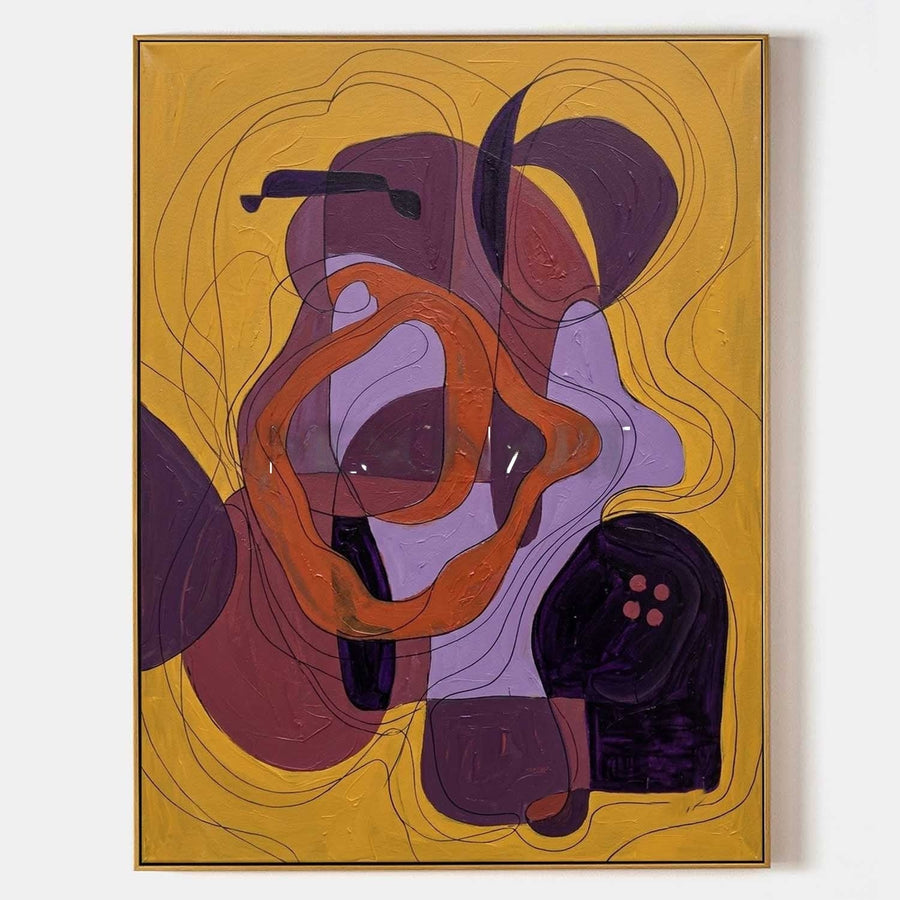 Plum and Ochre Abstract Rhythm