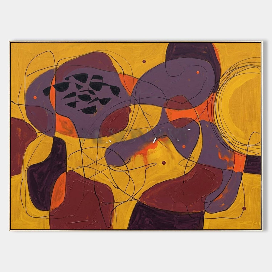Plum and Saffron Abstract Rhythm