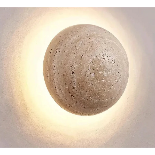 Polished Natural Stone Globe Wall Sconce