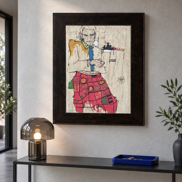 Portrait in Red Patchwork Trousers