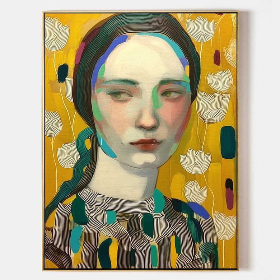 Portrait of a Woman Among Tulips