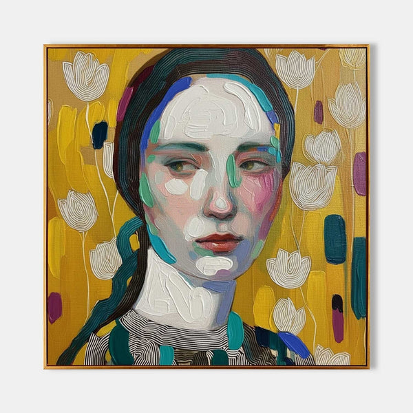 Portrait of a Woman Among White Tulips