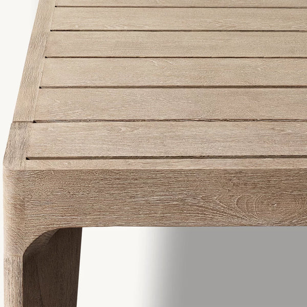 Mesa de comedor moderna de teca para exterior: durabilidad atemporal + madera de teca de grado A