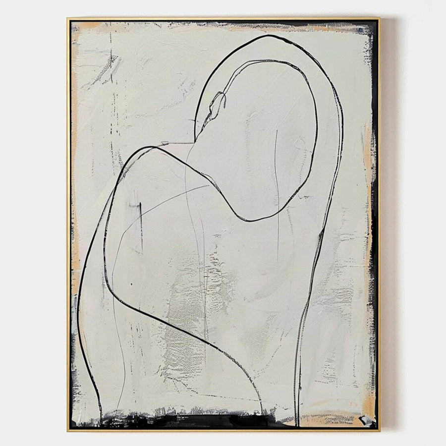 Quiet Black Line Figure Study
