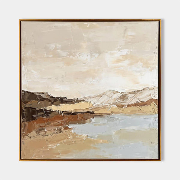 Quiet Desert Lake in Sandstone Tones